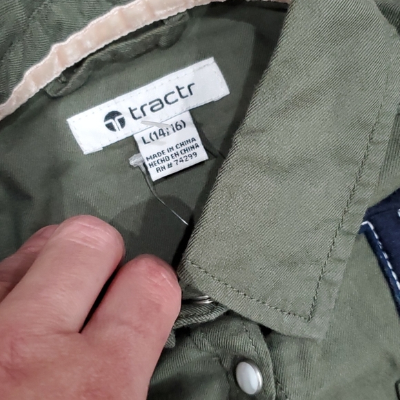 Tractr Army of Girls Buttom Soldier Shirt 14 nwt - Picture 3 of 5